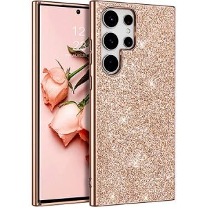 Husă din spate de designer de lux din piatră strălucitoare pentru Samsung Galaxy S23 Ultra 5G - Aur roz