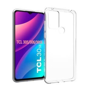 Ултра тънък силиконов калъф за TCL 305 - Прозрачен - imagine 1