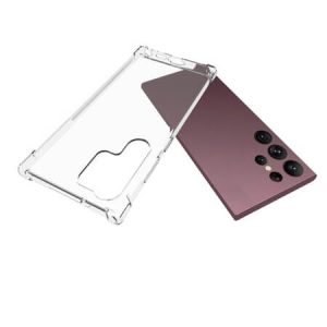 Противоударен силиконов гръб за Samsung Galaxy S23 Ultra - Прозрачен - imagine 5