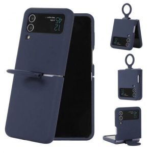 Husa din silicon cu inel pentru Samsung Galaxy Z Flip 4 - Neagra