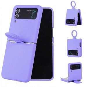Husa din silicon cu inel pentru Samsung Galaxy Z Flip 4 - Mov