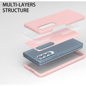 Силиконов кейс от две части за Samsung Galaxy Z Fold 5 - Розов - imagine 2