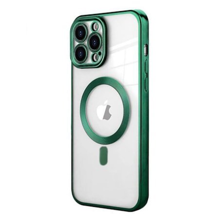 Husă transparentă de lux cu MagSafe pentru iPhone 15 Pro - Verde
