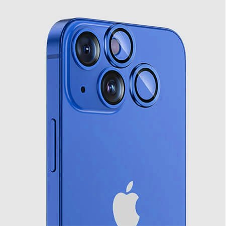 Protector din sticlă 3D, obiectiv pentru cameră pentru iPhone 15 Plus - Albastru