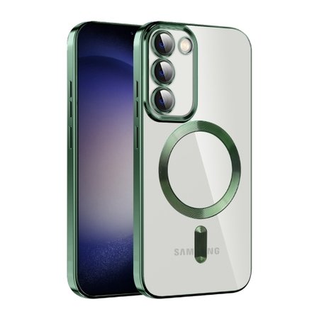 Husa transparenta de lux cu MagSafe pentru Samsung Galaxy S23 - Verde