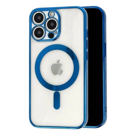 Husă transparentă de lux cu MagSafe pentru iPhone 12 Pro - Albastru