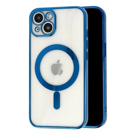 Husă transparentă de lux cu MagSafe pentru iPhone 15 - Albastru