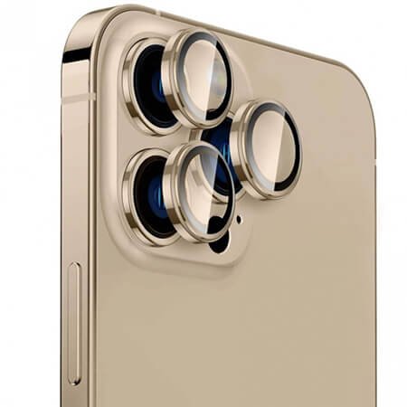 Protector din sticlă 3D, obiectiv pentru cameră pentru iPhone 15 Pro - Aur