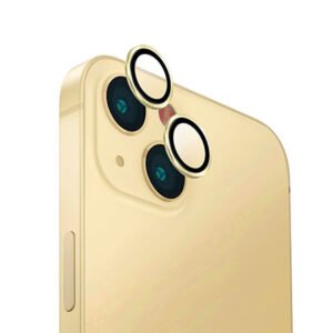 Protector din sticlă 3D, obiectiv pentru cameră pentru iPhone 15 Plus - auriu