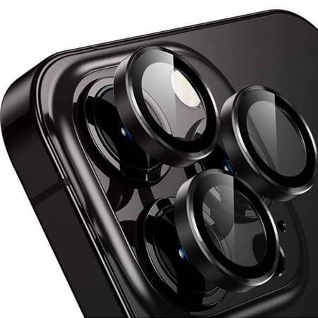 Protector din sticlă 3D, obiectiv pentru cameră pentru iPhone 15 Pro Max - negru