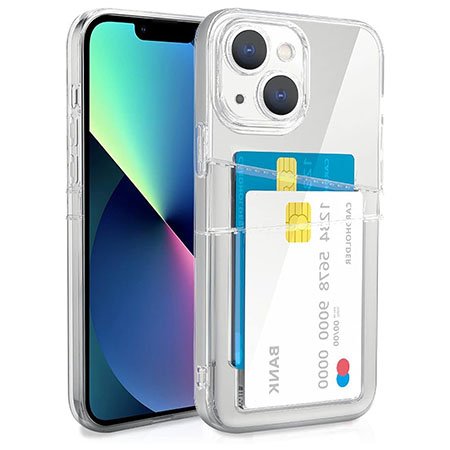 Husa transparenta din silicon pentru iPhone 13 cu buzunar