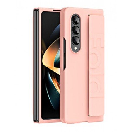 Husă cu corp pliabil și curea extensibilă pentru Samsung Galaxy Z Fold 5 - Roz