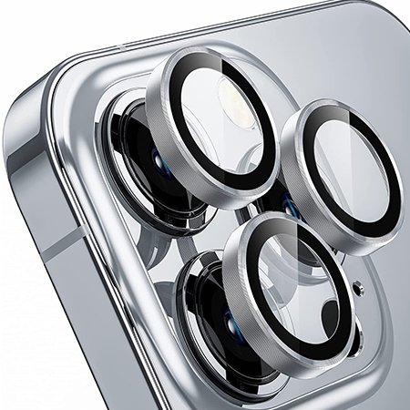Protector din sticlă 3D, obiectiv pentru cameră pentru iPhone 15 Pro - gri