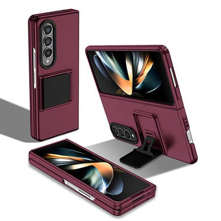 Husă Thin Fit cu suport pentru Samsung Galaxy Z Fold 5 - Roșu Vin