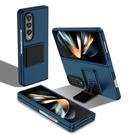 Husă Thin Fit cu suport pentru Samsung Galaxy Z Fold 5 - Albastru închis