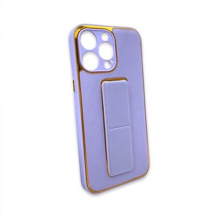 Husa din piele rezistenta la socuri cu suport pentru iPhone 12 Pro - violet