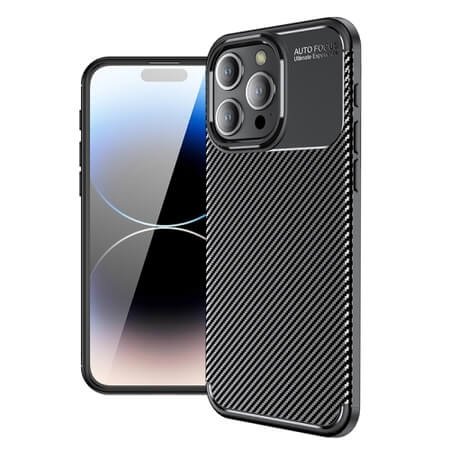 Spate din carbon, Carbon Autofocus pentru iPhone 15 Pro Max - Negru