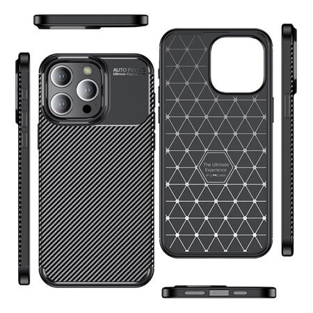 Spate din carbon, Carbon Autofocus pentru iPhone 15 Pro Max - Negru