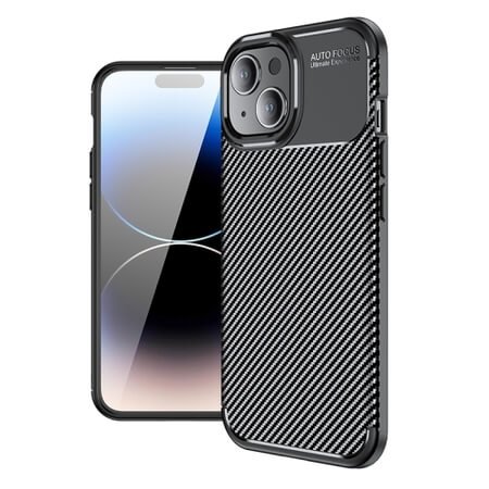 Spate din carbon, Focalizare automată din carbon pentru iPhone 15 - Negru 1 Spate din carbon, Carbon Autofocus pentru iPhone 15 - Negru