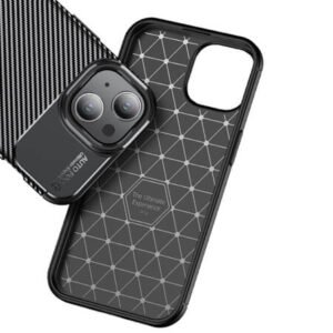 Spate din carbon, Carbon Autofocus pentru iPhone 15 - Negru