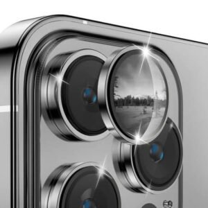 Protector din sticlă 3D, obiectiv pentru cameră pentru iPhone 15 Pro Max - gri închis