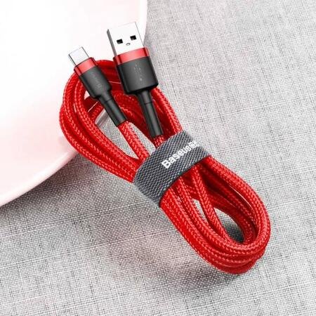 Cablu de încărcare USB BASEUS Cafule - Type-C 3A, 1M - Roșu
