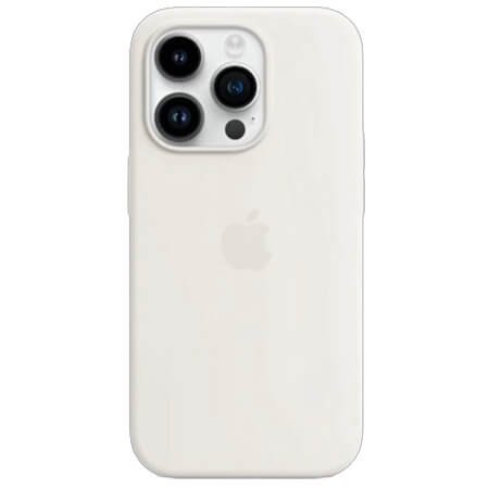 Husă din silicon cu logo Apple pentru iPhone 15 Pro Max - albă