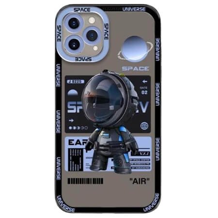 Husa din silicon Astronaut pentru iPhone 11 Pro - Albastra / Transparenta