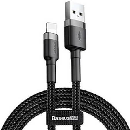 Cablu de incarcare BASEUS Cafule USB - Lightning 1M - Gri / Negru