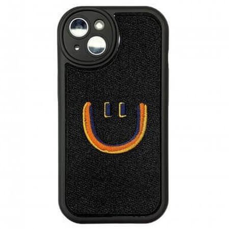Husa din silicon Smile Wool pentru iPhone 13 - Neagra