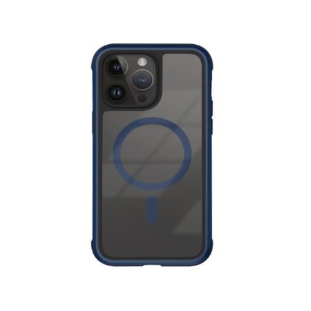 Husa KZDOO MagSafe Ares pentru iPhone 14 Pro - Rama Transparenta / Albastra