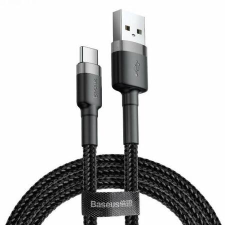 Cablu de încărcare USB BASEUS Cafule - Tip-C 3A 1M - Gri / Negru