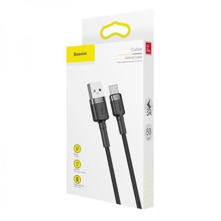 Cablu de încărcare USB BASEUS Cafule - Tip-C 3A 1M - Gri / Negru