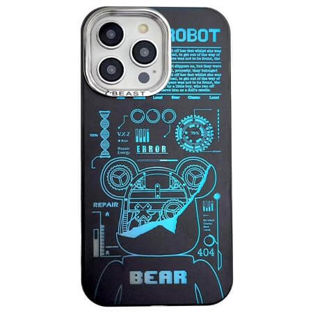 Husa din silicon Robot Bear pentru iPhone 13 Pro Max