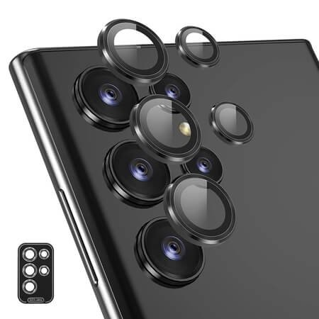 Lentilă de protecție din sticlă 3D pentru Samsung Galaxy S24 Ultra - Negru