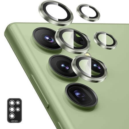 Lentila de protecție din sticlă 3D pentru Samsung Galaxy S24 Ultra - Verde