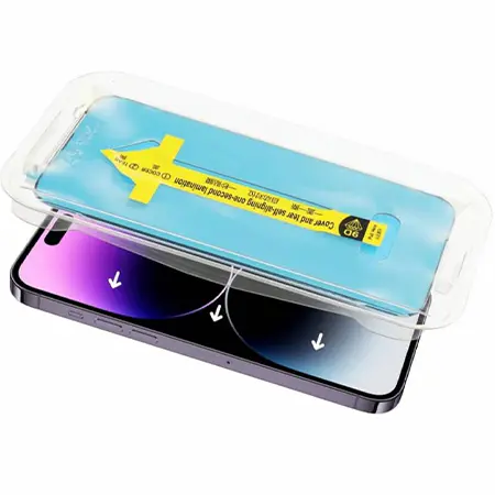 Protector din sticlă 9D cu cadru pentru o plasare ușoară pentru iPhone 15 Plus
