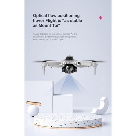 Dronă GPS Aeriel K9 4K HD WiFi cu 3 lentile și 2 baterii - neagră