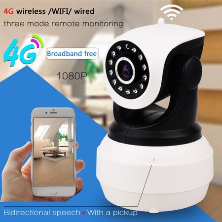 Cameră de supraveghere video 360° WiFi / 4G cu cartelă SIM și baterie reîncărcabilă încorporată