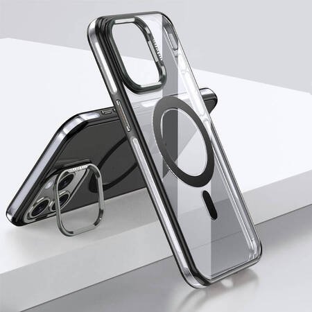 Husă PVC Wlons Shield Magsafe cu suport pentru cameră pentru iPhone 15 Pro - neagră 1 Husă PVC Wlons Shield Magsafe cu suport pentru cameră pentru iPhone 15 Pro - neagră