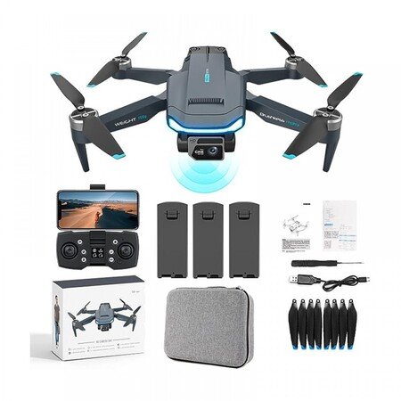 Dronă GPS Aeriel Night Craft 969 4K HD WiFi cu 2 lentile și 2 baterii - neagră
