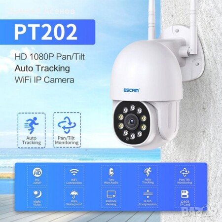 Cameră de securitate WiFi 360° Escam PT202 1080P