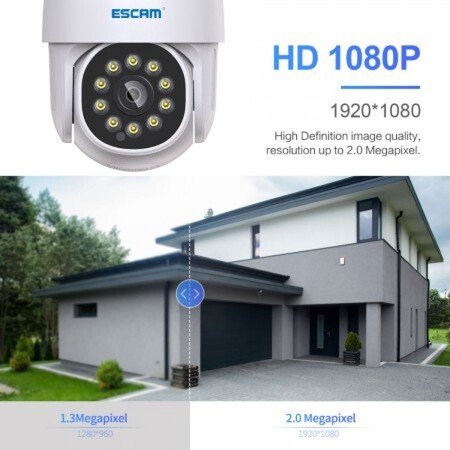 Cameră de securitate WiFi 360° Escam PT202 1080P