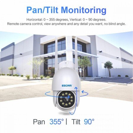 Cameră de securitate WiFi 360° Escam PT202 1080P
