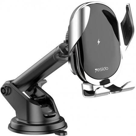 Suport auto Yesido C78 cu încărcare wireless 15W - negru