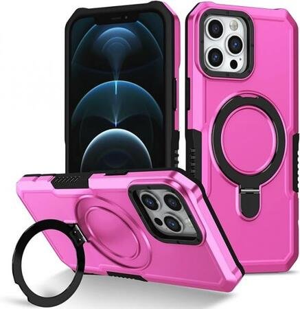 Husă Armor EVO cu suport pentru iPhone 15 Pro - roz 1 Husa Armor EVO cu suport pentru iPhone 15 Pro - Roz