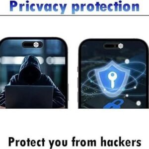 Protector pentru cameră de confidențialitate din sticlă pentru iPhone 15 Pro Max - argintiu