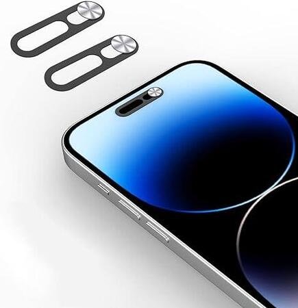 Protector pentru cameră de confidențialitate din sticlă pentru iPhone 15 Pro Max - argintiu