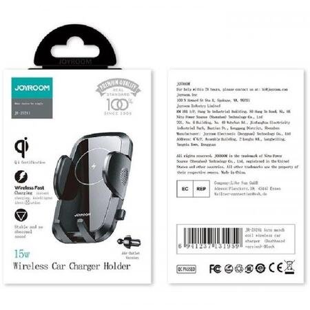 Suport pentru telefon Joyroom JR-ZS241 cu canal de aer cu încărcare fără fir 15W - negru