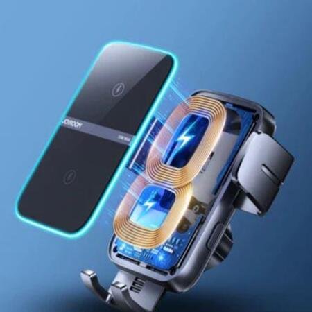 Suport pentru telefon cu aspirator Joyroom JR-ZS246 cu încărcare fără fir 15W - negru